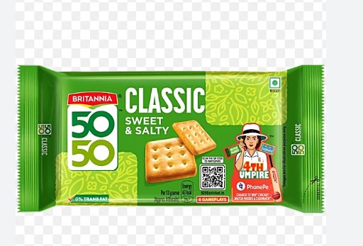 Britannia 50-50 Sweet & Salty Biscuits, 526 Gm